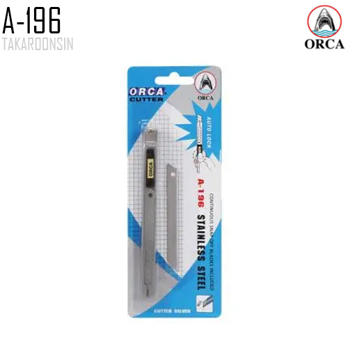 มีดคัตเตอร์สเตนเลส พร้อมใบมีด ขนาด 9 มม. ORCA รุ่น A-196