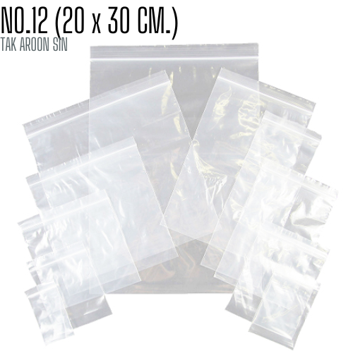 ถุงซิปล็อคใส 20 x 30 cm. No.12 (80 ใบ/กก.)