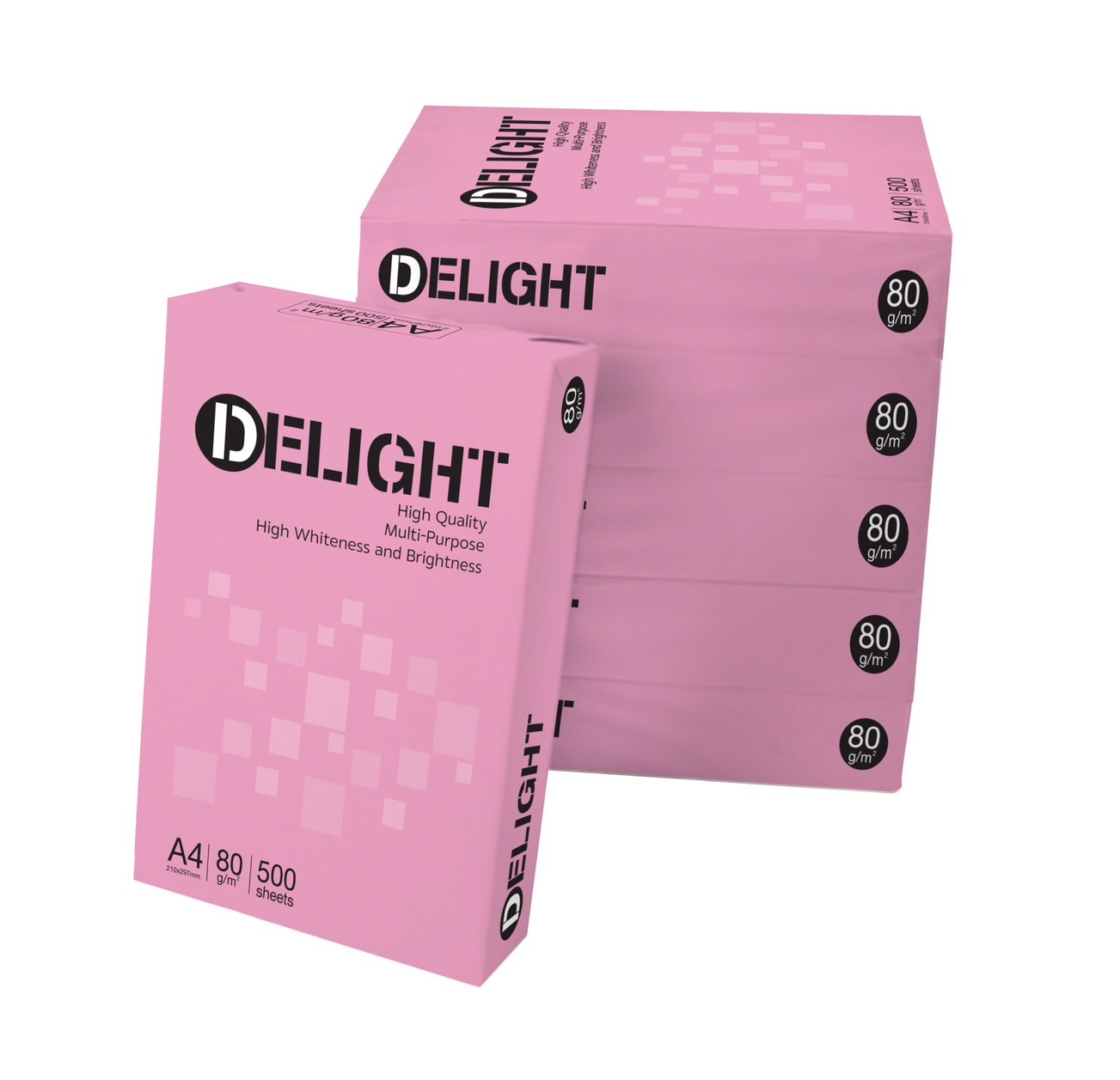 กระดาษถ่ายเอกสาร A4 80G Delight มีมอก. ไม่มีฉลากเขียว