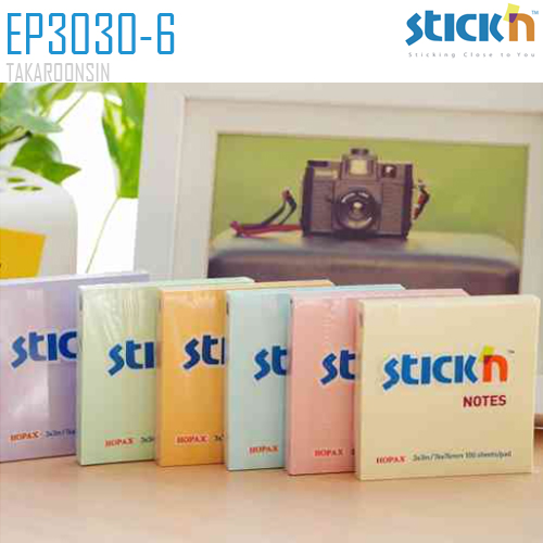 กระดาษโน้ต STICKN 3″x3″ คละสี PASTEL EP3030-6