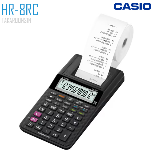 เครื่องคิดเลข CASIO 12 หลัก HR-8RC+AD แบบพิมพ์ - อิ้งโรลล์