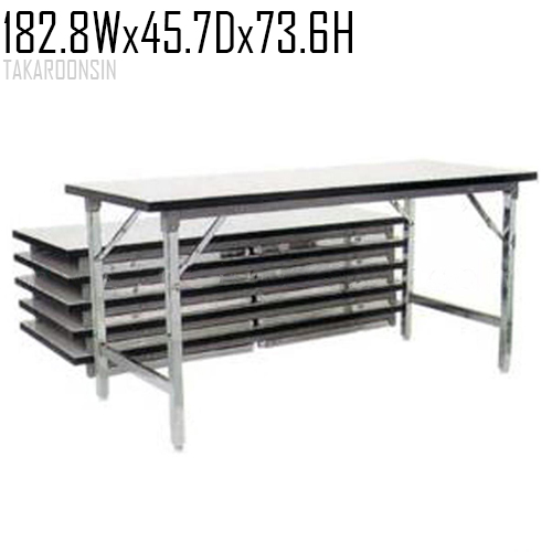 โต๊ะพับหน้าโฟเมก้าขาว ขนาด 182.8W x 45.7D x 73.6H cm