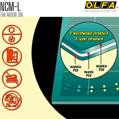 แผ่นยางรองตัด OLFA NCM-L (90 x 62 ซม.)