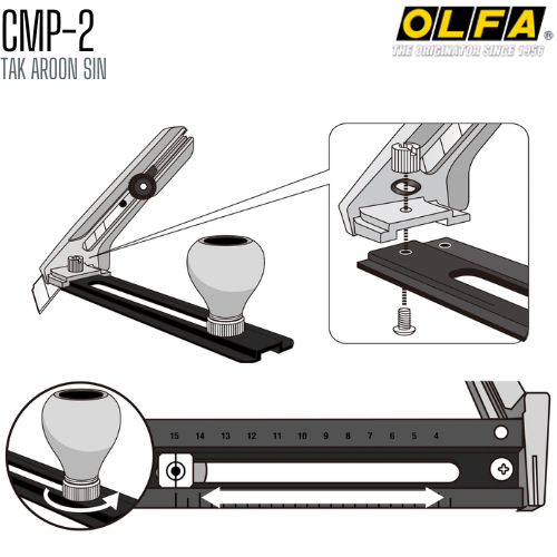 มีดคัตเตอร์ชนิดตัดวงกลม OLFA CMP-2 (18 mm) Heavy-Duty Models