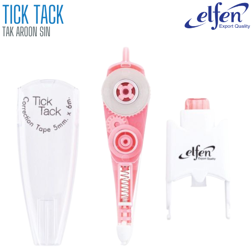 เทปลบคำผิด ELFEN TICK TACK ใช้ง่ายแค่คลิกเดียว ขนาด 5 มม. X 6 ม.