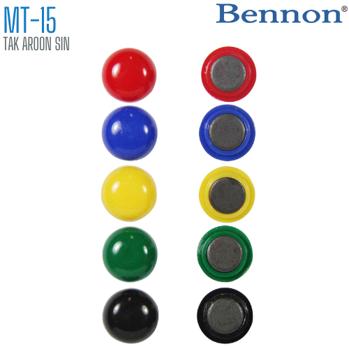 เม็ดแม่เหล็กติดบอร์ด BENNON 15 มม. MT-15 คละสี (1x10)