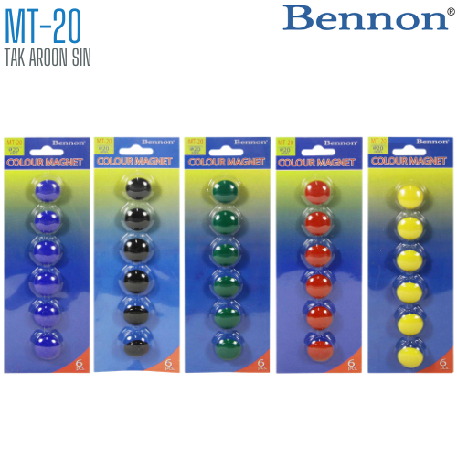 เม็ดแม่เหล็กติดบอร์ด BENNON 20 มม. MT-20 (1x6)