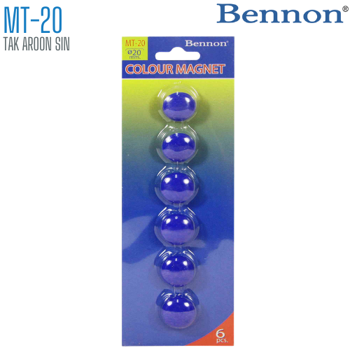 เม็ดแม่เหล็กติดบอร์ด BENNON 20 มม. MT-20 (1x6)
