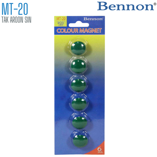 เม็ดแม่เหล็กติดบอร์ด BENNON 20 มม. MT-20 (1x6)