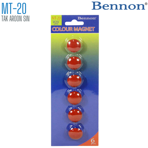 เม็ดแม่เหล็กติดบอร์ด BENNON 20 มม. MT-20 (1x6)