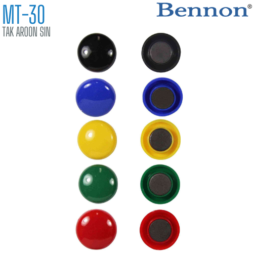 เม็ดแม่เหล็กติดบอร์ด BENNON 30 มม. MT-30 คละสี (1x5)