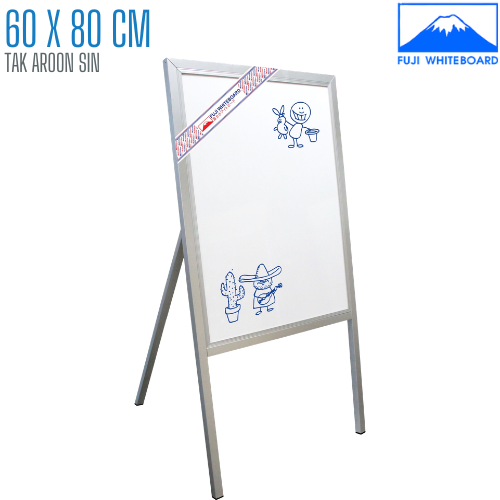 กระดานไวท์บอร์ด FUJI ขนาด 60 x 80 (ซม) มีแม่เหล็ก ขาตั้งหน้าเดียว