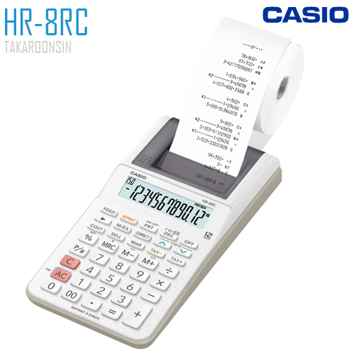 เครื่องคิดเลข CASIO 12 หลัก HR-8RC+AD แบบพิมพ์ - อิ้งโรลล์