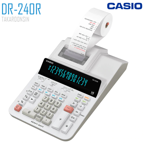 เครื่องคิดเลข CASIO 14 หลัก DR-240R แบบพิมพ์ - ผ้าพิมพ์