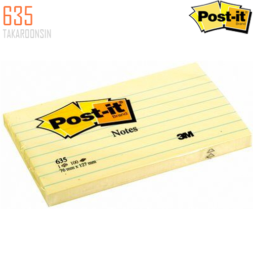 กระดาษโน๊ตกาวในตัว 635 (3x5 นิ้ว) สีเหลือง โพสต์-อิท โน้ต POST-IT
