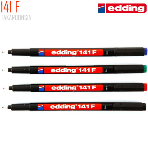 ปากกาเขียนแผ่นใส ลบน้ำไม่ได้ หัว F 141 EDDING