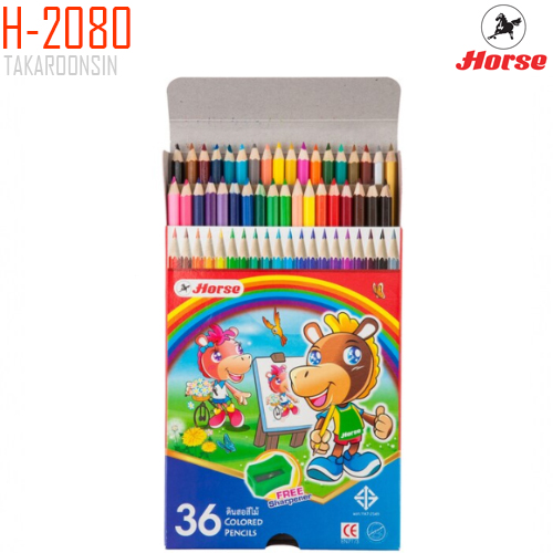  ดินสอสีพร้อมกบเหลา 36 สี ตราม้า H-2080