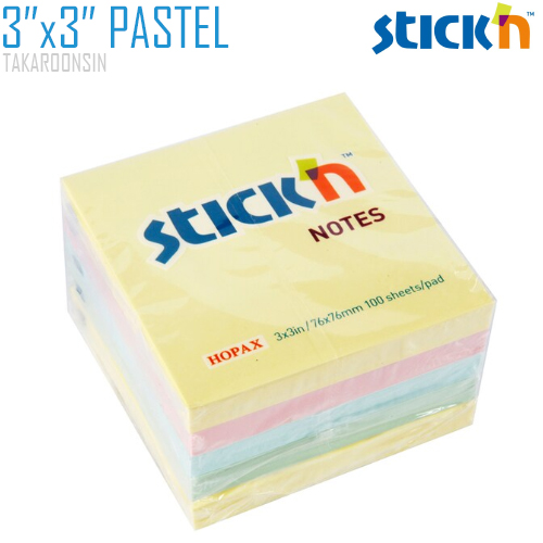 กระดาษโน้ต STICK N 3″x3″ คละสี PASTEL