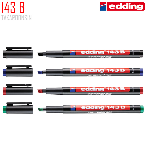 ปากกาอเนกประสงค์ ลบน้ำไม่ได้ edding 143 B (หัวตัด 1-3 mm)