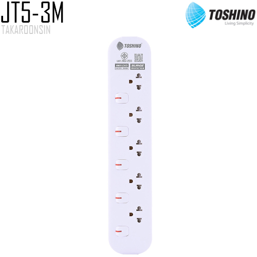 รางปลั๊กไฟ Toshino JT5ความยาว 3 เมตร