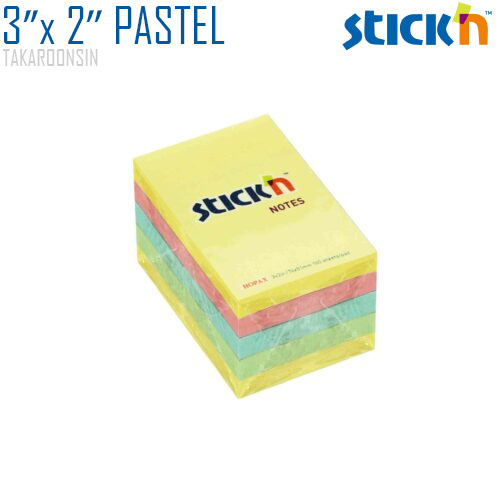 กระดาษโน้ต STICKN 3″x2″ คละสี 4+1 PASTEL