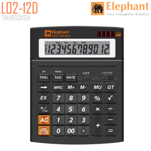 เครื่องคิดเลขอิลลูมิกซ์ ELEPHANT 12 หลัก รุ่น L02-12D