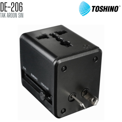 ปลั๊กแปลง TOSHINO DE-206 4 in 1 + 2 USB 