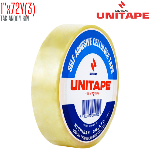 เทปใส 1 นิ้ว x 72 หลา UNITAPE แกน 3 นิ้ว