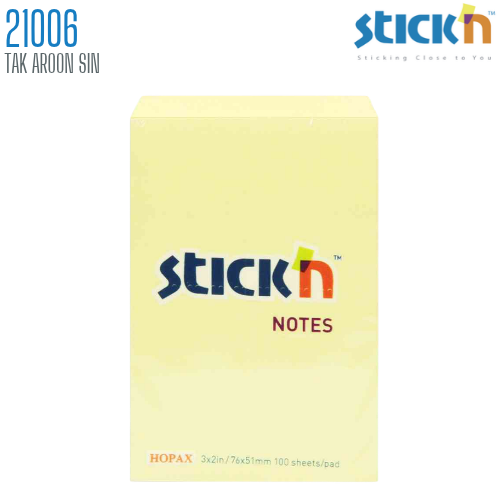 กระดาษโน้ต STICKN 3 x 2 นิ้ว 21006 สีเหลือง