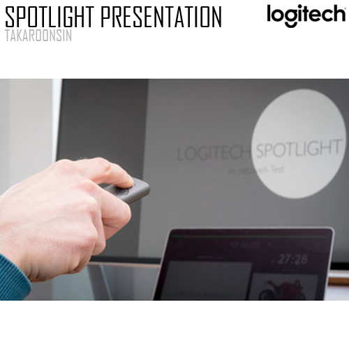 พรีเซนเตอร์ไร้สาย Logitech Spotlight สีทอง/สีเทา