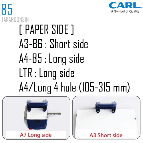 เครื่องเจาะกระดาษขนาดกลาง CARL 85