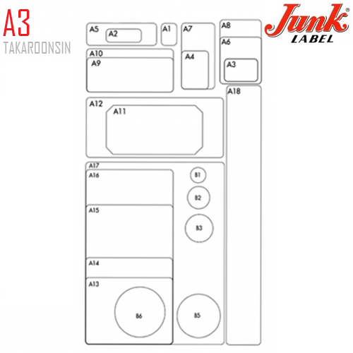 ป้ายสติ๊กเกอร์ผนึกแห้ง 13x19 มม. #A3  Junk Label