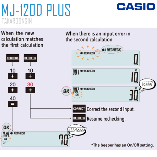 เครื่องคิดเลข CASIO 12 หลัก MJ-120D Plus แบบมีฟังส์ชั่น