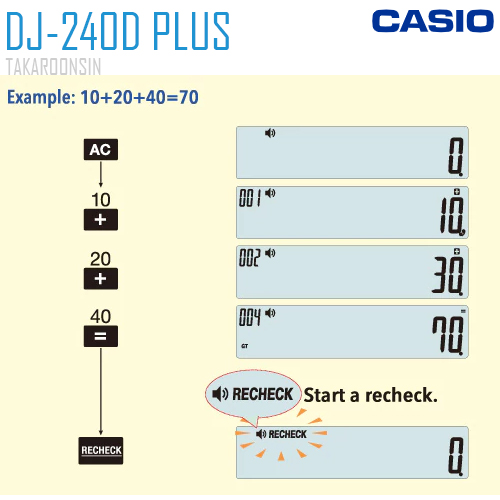 เครื่องคิดเลข CASIO 14 หลัก DJ-240D Plus แบบมีฟังส์ชั่น