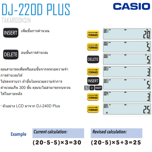 เครื่องคิดเลข CASIO 12 หลัก DJ-220D Plus แบบมีฟังส์ชั่น