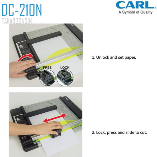 แท่นตัดกระดาษแบบลูกกลิ้ง CARL DC-210N(A4) Slide Cutter