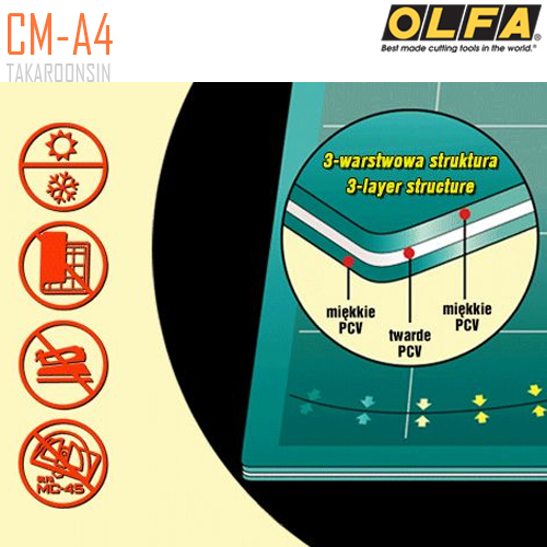 แผ่นยางรองตัด OLFA CM-A4 (32x22.5 ซม.)