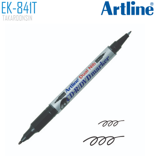 ปากกาเขียนแผ่นซีดี/ดีวีดี 2 หัว ARTLINE EK-841T/B