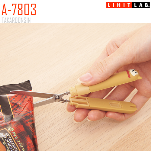 กรรไกรพกกา LIHIT Smart Fit Punilabo Stick Type Scissors A-7803
