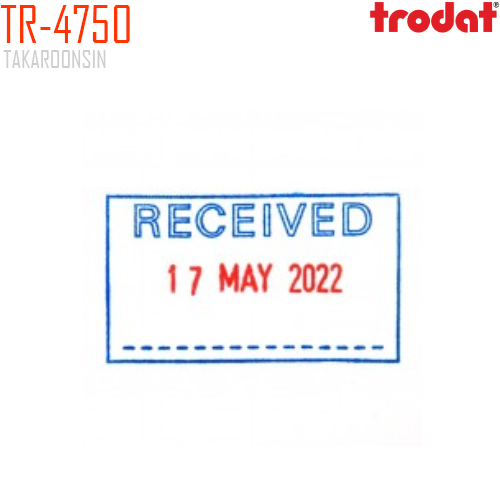 ตรายางวันที่ หมึกในตัว +RECEIVED Blue-Red Trodat TR-4750