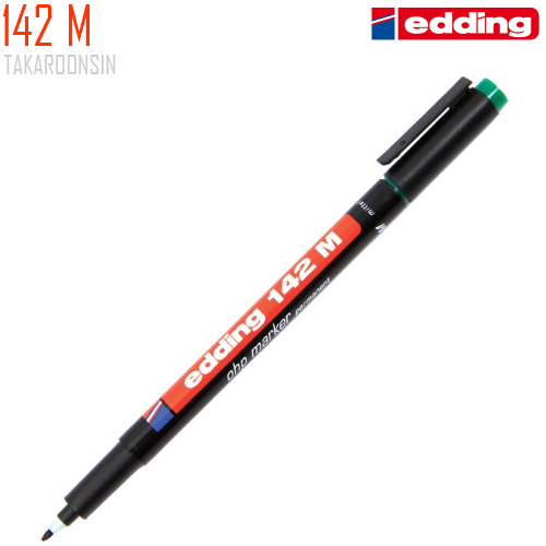 ปากกาเขียนแผ่นใส ลบน้ำไม่ได้ หัว M 142 EDDING
