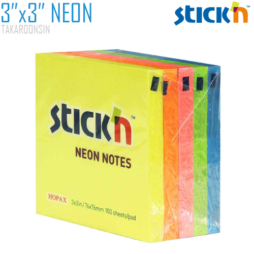 กระดาษโน้ต STICK N 3″x3″ คละสี NEON
