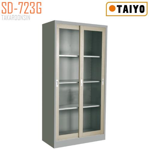 ตู้บานเลื่อนกระจกใส  มีกุญแจล็อค TAIYO รุ่น SD-723G