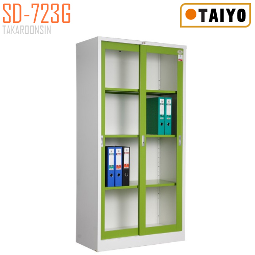 ตู้บานเลื่อนกระจกใส  มีกุญแจล็อค TAIYO รุ่น SD-723G