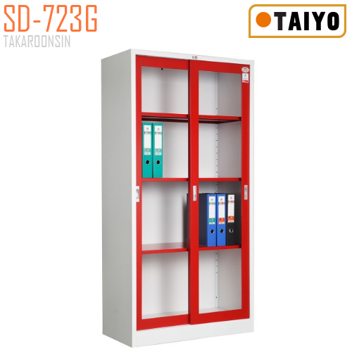 ตู้บานเลื่อนกระจกใส  มีกุญแจล็อค TAIYO รุ่น SD-723G