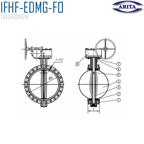 Cast Iron Concentric Double Flange Butterfly Valve, PN10