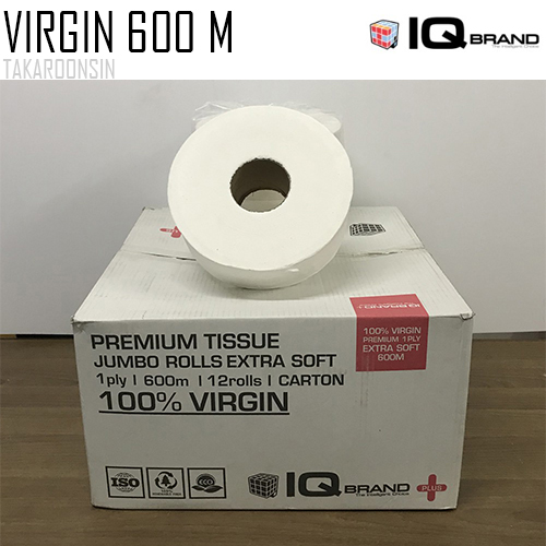 กระดาษชำระม้วนใหญ่ 1 ชั้น IQ BRAND (Virgin) ไม่มีลาย