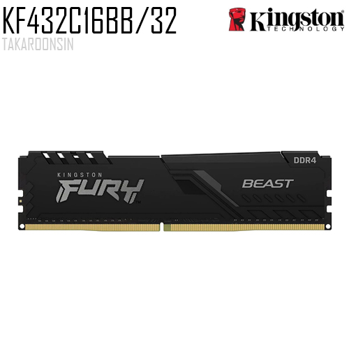 32GB (32GBx1) DDR4 3200MHz RAM (หน่วยความจำ) KINGSTON FURY BEAST DDR4 (BLACK)