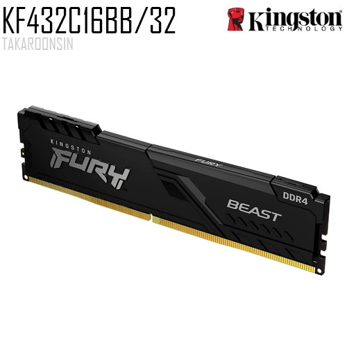 32GB (32GBx1) DDR4 3200MHz RAM (หน่วยความจำ) KINGSTON FURY BEAST DDR4 (BLACK)