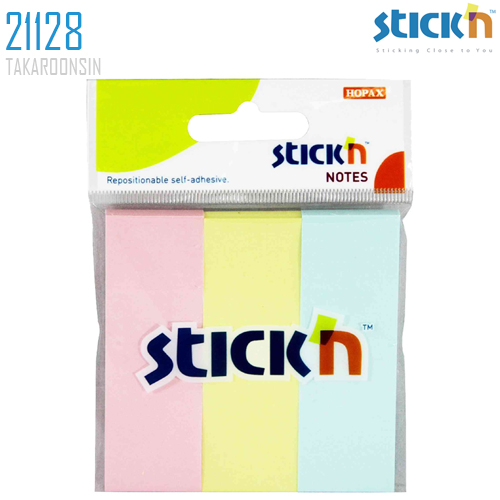 กระดาษโน้ต STICKN 3″x1″ คละสี PASTEL 21128 (1x3)